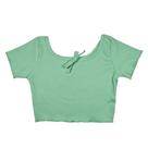 Cropped Infantil Blusinha Moda Menina Canelado Lacinho Gola