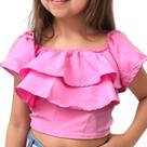 Cropped Infantil De Babados para Meninas - Ombro A Ombro -jessy