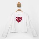 Cropped Infantil Hering Kids Cropped Manga Longa Estampado