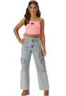Cropped Juvenil Canelado Rosa BobbyLulu