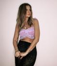 Cropped Kate lilás com brilho