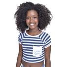 Cropped Kids Amofany Canelado Listrado Bolso Good Times - AZUL - 16