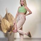 Cropped Listrado Basico Feminino Canelado