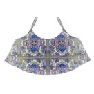 Cropped Look Jeans c/ Alcinha Estampado - AZUL - 18