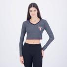 Cropped Manga Longa São Paulo Pond Feminino Cinza Escuro Cropped Manga Longa São Paulo Pond Feminino Cinza Escuro