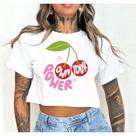 Cropped manguinha cereja power