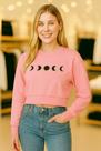 Cropped Moletom Fases da Lua Sem Capuz Look Street & Conforto