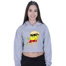 Cropped Moletom Feminino Bob Esponja Praiou