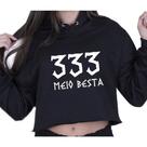 Cropped Moletom Feminino Rock Metal 333 Meio Besta Meme Cropped Moletom Feminino Rock Metal 333 Meio Besta Meme