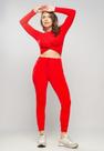 Cropped Nó Manga Longa Canelada Vermelho Salvatore