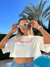 Cropped off white malha estonada