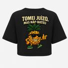 Cropped Oversized Abacaxi Tomei Juízo - Estampa DTF em Algodão
