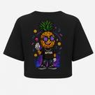 Cropped Oversized After Preta Abacaxi Vibes - Estampa DTF em Algodão