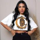 Cropped Oversized Feminino Estampas Diversas 100% Algodão