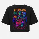 Cropped Oversized Preto Afterland - Estampa DTF e Conforto
