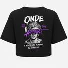 Cropped Oversized Preto - Onde É o After - Estampa DTF