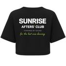 Cropped Oversized Preto Sunrise - Estampa DTF em Algodão