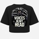 Cropped Oversized Voices in My Head - Estampa DTF em Algodão