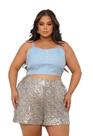 Cropped Plus Size Alfaiataria Blusa Alçinha Botão Zíper Moda Curve