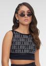 Cropped Preto Estampado Infantil Bobby Lulu