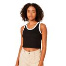 Cropped Regata Canelado Básico Bicolor Feminino