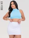 Cropped regata com golinha anarruga blusinha feminina - Rosa Bebê - P Cropped regata com golinha anarruga blusinha feminina - Rosa Bebê - P