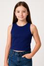 Cropped Regata Teen Canelado Premium Cor:Azul Marinhotamanho:10