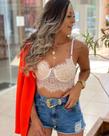 Cropped renda neon