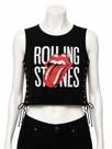 Cropped Rolling Stones com ilhós Cor:PretoTamanho:GG