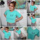 Cropped saturno varias cores blusa blusinha camiseta feminina novidade tendencia moda