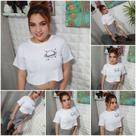 Cropped saturno varias cores blusa blusinha camiseta feminina novidade tendencia moda