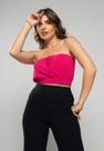 Cropped sem alça Malha Canelada Rosa Salvatore