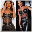 Cropped strass preto