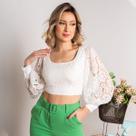 Cropped susie bufante renda feminino