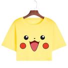 Cropped T Shirt Curto Feminino Casual Algodão Premium Pikachu
