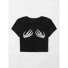 Cropped T-shirt - Moda Alternativa Blogueira Gótica - Estampado - Halloween