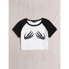 Cropped T-shirt - Moda Alternativa Blogueira Gótica - Estampado - Halloween