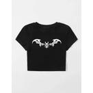 Cropped T-shirt - Moda Alternativa Blogueira Gótica - Estampado - Halloween