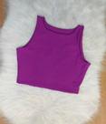 Cropped tecido poliamida, tamanho único, veste 36 ao 44, sem bojo fucsia