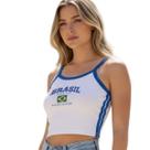Cropped Top Blusinha Brasil Brazil Copa Eleição