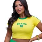 Cropped Top Blusinha Brasil Brazil Copa Eleição