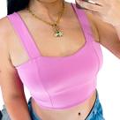 Cropped Top Blusinha Feminina Alcinha Bojo Neoprene alça larga Cropped Top Blusinha Feminina Alcinha Bojo Neoprene alça larga