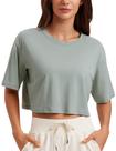 Cropped Top CRZ YOGA em Algodão Pima Cinza Jade XL