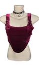 Cropped/top veludo bordô