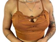 Cropped Trançado Feminino Toque Suave Com Bojo Modelagem R04