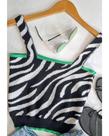 Cropped Tricot Modal Animal Print Zebra