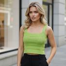 Cropped Tricot Modal Listras Relevo