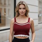 Cropped Tricot Modal Vazado Uma Listra