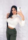 Cropped viscolaicra manga longa