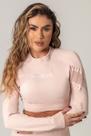 Cropped workout seamless pessego manga longa hipkini
